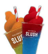 Rainbow Slushy Two Drinks