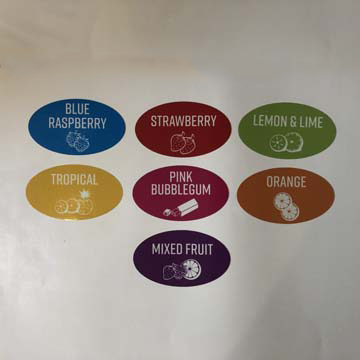 Flavour Lid Sticker Set - 9 flavours in total